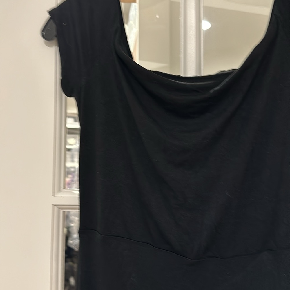 LOFT off the shoulder black jersey maxi dress size small - Picture 3 of 5